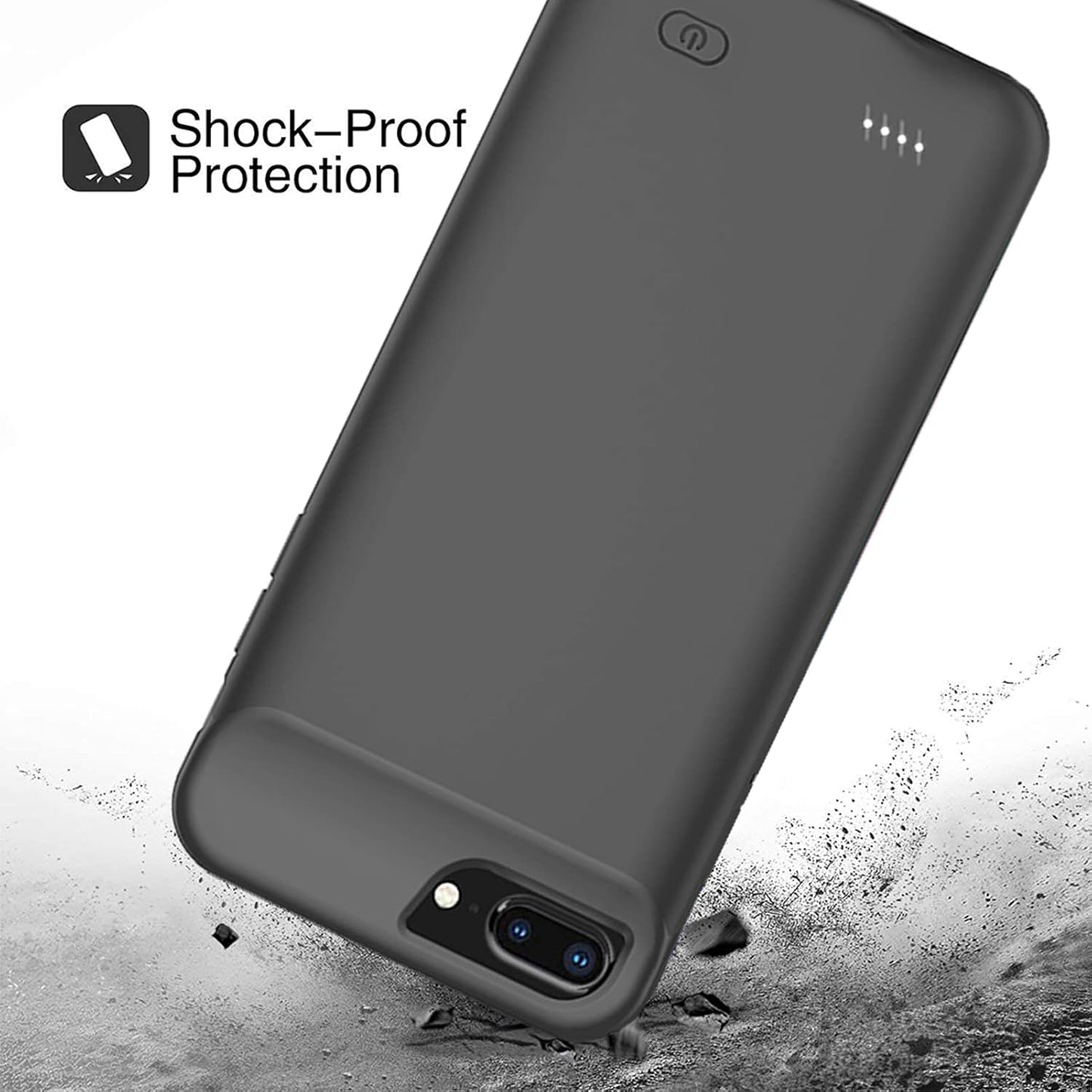 Battery Case for iPhone 6 Plus/6s Plus/7 Plus/8 Plus, 10000mAh Portable Battery Pack Rechargeable Smart Charger Case Compatible with iPhone 6 Plus/6s Plus/7 Plus/8 Plus (5.5 inch) Battery Case (Black)