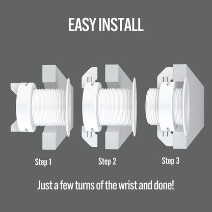 (1-Pack White) Cable, Wire & Cord Management - Self Locking Grommet with Cover for Walls, Ceilings, Desks, Used for All Surfaces 3/8” to 1” Thick, Made in USA