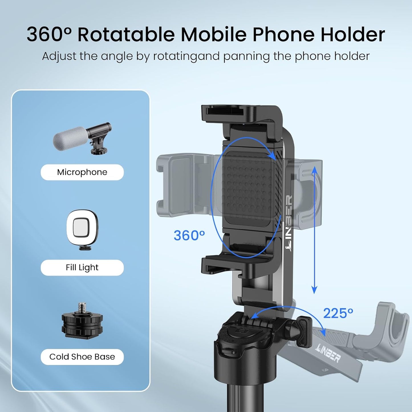 Mini Selfie Stick for iPhone with Remote, 3-in-1 Portable Selfie Tripod with 2 Cold Shoe Mounts, Pocket Size Phone Tripod for Android, Vlog, Video, Livestreaming, Photography (Black) T26