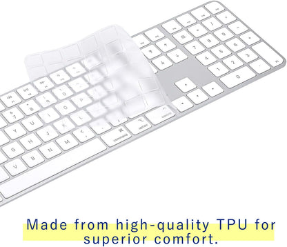 Keyboard Cover for 2024 M4 iMac Magic Keyboard (Europe Layout, 7 Shape Enter Key)(Model A3119, Touch ID, with Numeric Key) - Ultra Thin, Protective and Clear Keyboard Cover Protector Skin