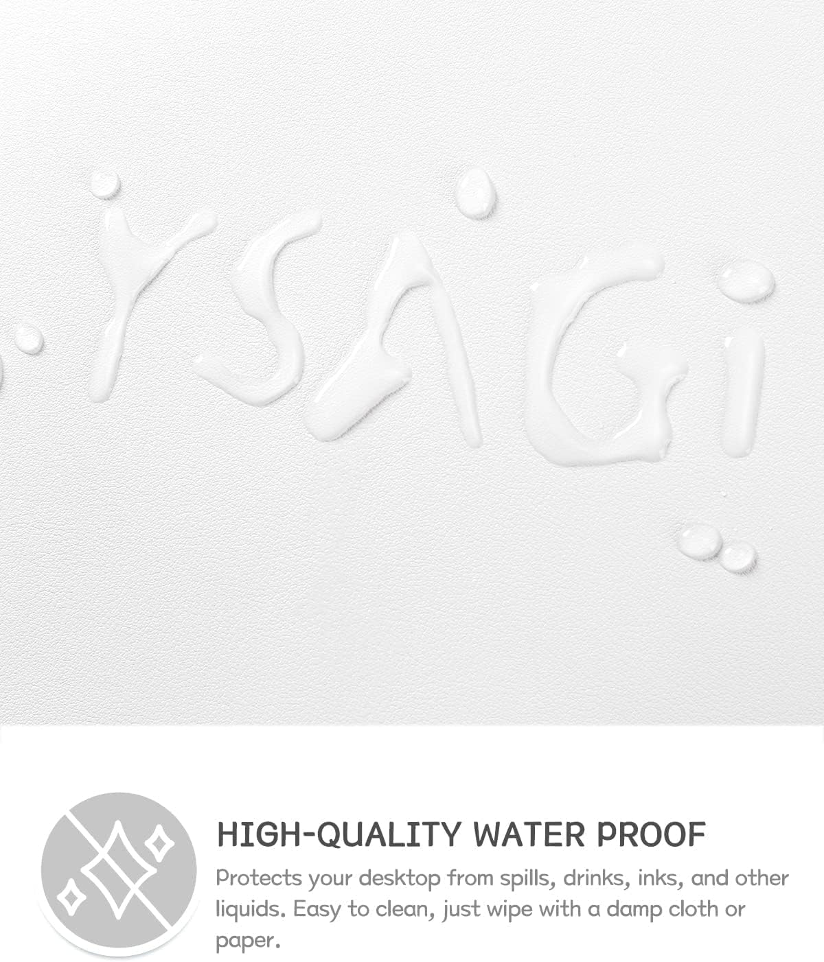 YSAGi Non-Slip Leather Desk Pad XL Size, Waterproof Laptop Computer Desk Keyboard Mat, Table Protector Blotter Mat, Large Mouse Pad for Office/Work/Home/Decor(White, 47.2" x 23.6")-No Band