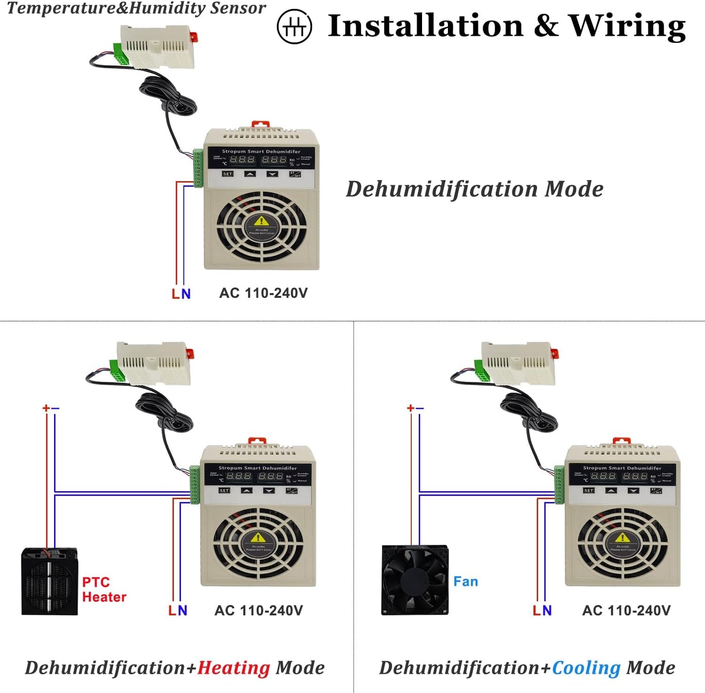 Automatic Small Dehumidifier for Grow Tent,Electric Box,Storage Cabinet,Closet,110V/240V Mini Dehumidifier With Temperature Control Switch