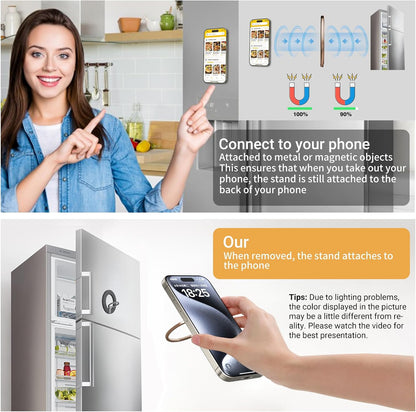 OPSO Magnetic Phone Ring Holder for MagSafe, 360° Rotatable Gym Finger Ring Grip Stand, [Dual-Sided Magnet] Magnetic Phone Grip Adjustable Kickstand for iPhone 16 15 14 13 12/Pro/Max, All Smartphone