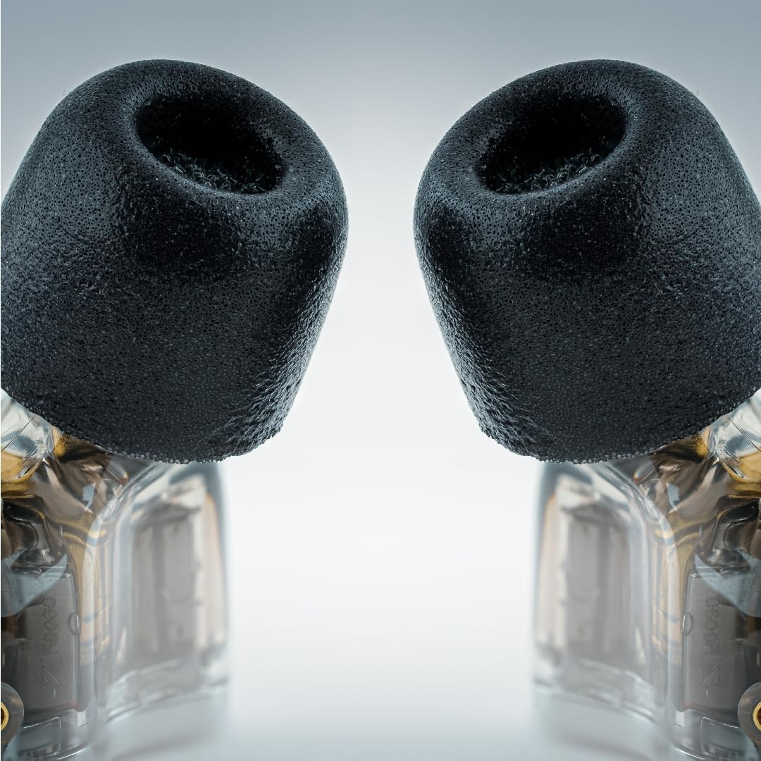 Comply 600 Core Series | Memory Foam Replacement IEM Ear Tips for Truthear, Sennheiser, Moondrop & More | Superior Noise Isolation, Ultimate Comfort, Secure Fit | Black (S/M/L) (3 Pairs)