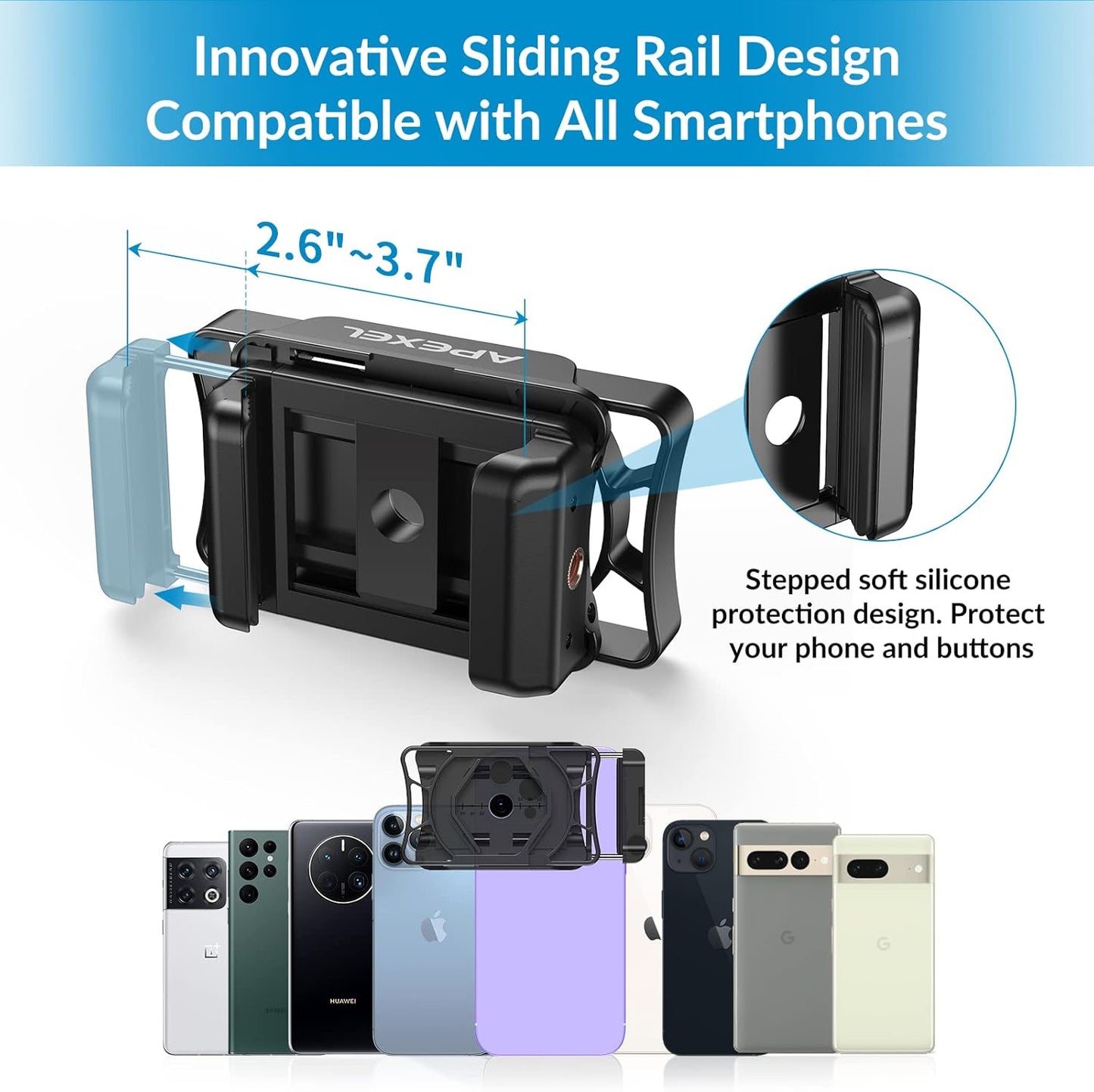 APEXEL Telescope Phone Adapter, Binocular Photo Adapter for Android & iPhone, Phone Holder Mount for Telescope, Monocular, Binocular, Microscope, Spotting Scope. (Including Bluetooth Shutter Remote)