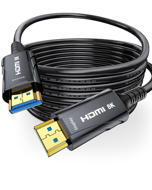 8K Fiber Optic HDMI Cable 85FT Long - High-Speed 4K 120hz Fiber Optic HDMI Cord,8K 60hz 48Gbps HDCP 2.2&2.3，HDR10 - Compatible with Fire Roku HDTV/Monitor/Projector