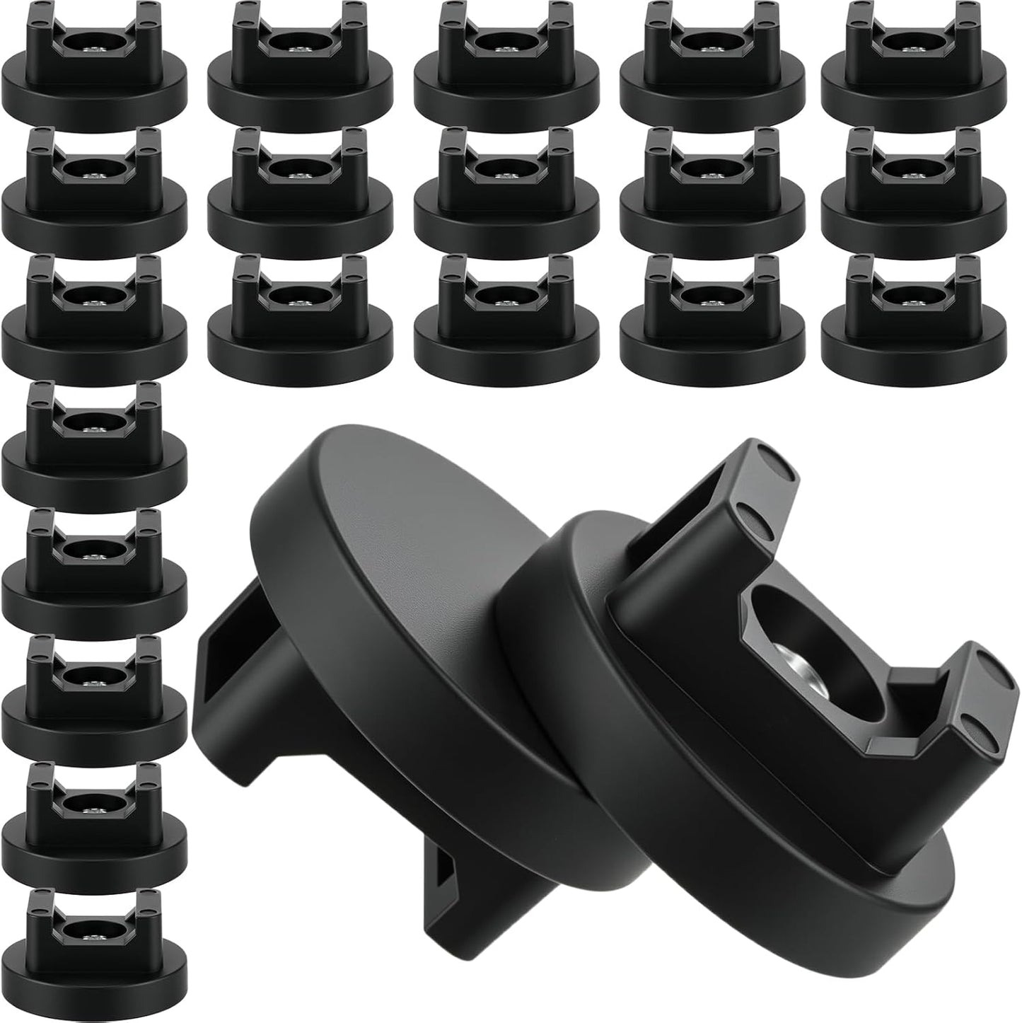 Yookeer 20 Pcs Magnetic Zip Tie Mount Base Black Magnetic Cable Clips Wire Holder Multipurpose Cable Ties Management Base Electrical Supplies for Wire (31 mm)