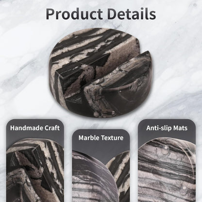 Marble Phone Stand for Desk - Cell Phone Holder for Nightstand Office Decor Compatible with iPhone 17 16 15 Pro Max iPad mini, Telephone Boho Black Marble Kitchen Accessories