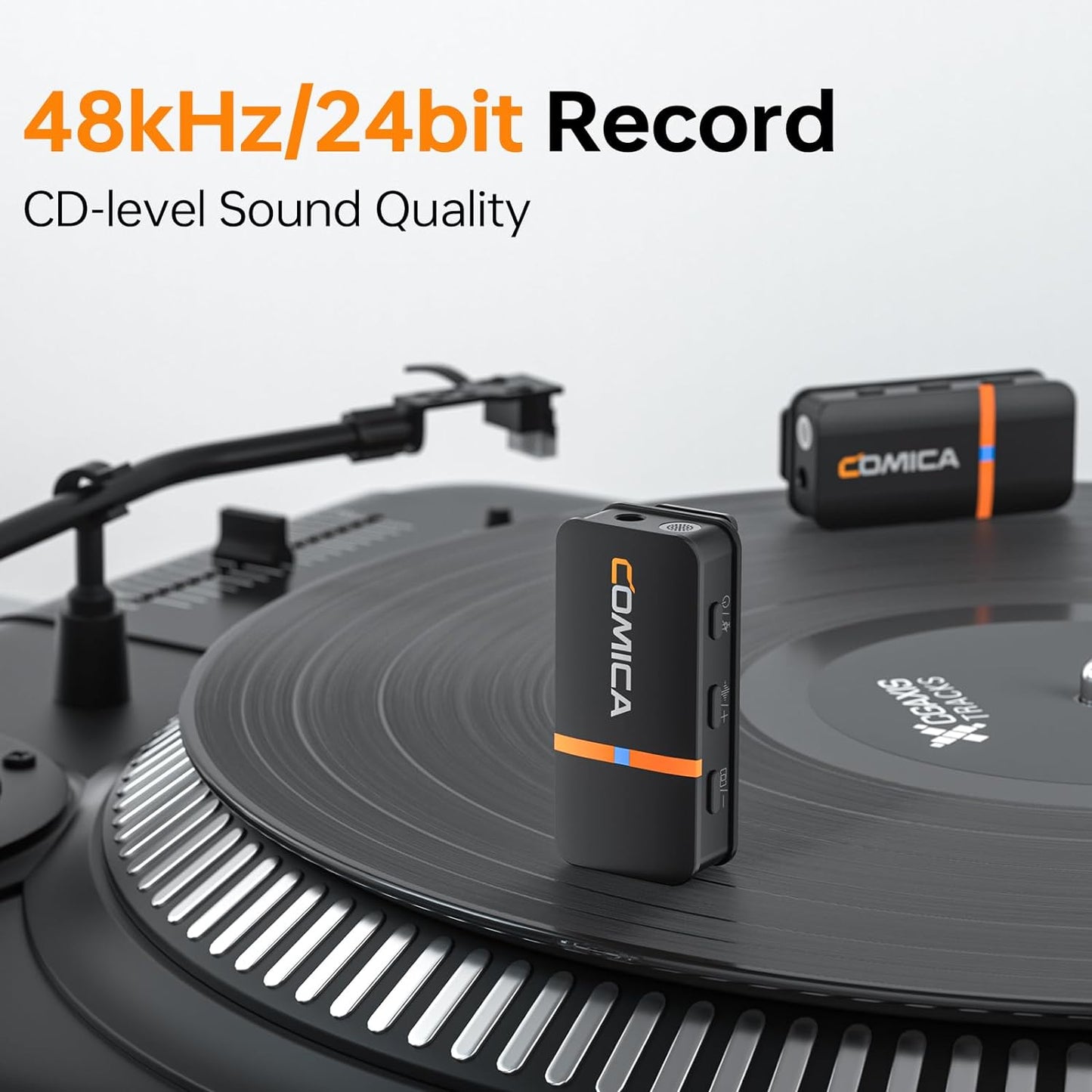 COMICA Vimo Q 4 Channel Wireless Lavalier Microphone System with Noise Cancellation, 4 Audio Tracks Output, 656ft Range, Wireless Mic for iPhone, DSLR Camera, Android, Video Recording Livestream