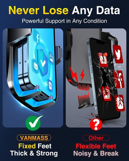 【2025 MAX Stable & Durable】Car Phone Holder VANMASS【Ultimate Military-Grade Suction】Cell Mount Truck Stand Cradle for Dashboard Windshield Vent for iPhone 16 Pro Max 15 14 13 12 Samsung S24 Android