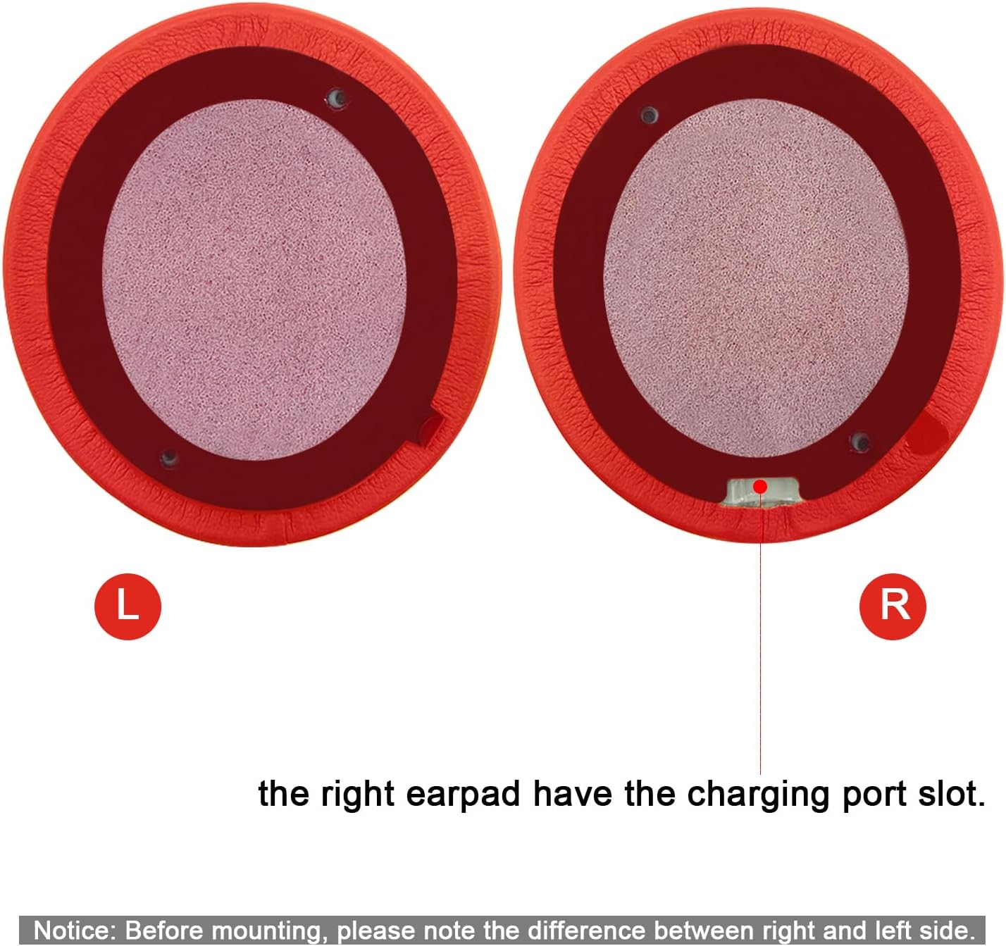 Replacement Ear Pads for Beats Solo 2 & Solo 3 Wireless On-Ear Headphones, Ear Cushions, Headset Earpads, Ear Cups Cover with Soft Protein Leather (Red)