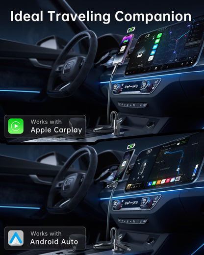 SHEZI Nylon Braided 4 in 1 USB C Cable 60W 5FT Compatible with Lightning Cable, Fast Charging for iPhone/iPad Charger Cord [480Mbps Data Sync],Multi Charging Cable with Type C/USB A, Grey