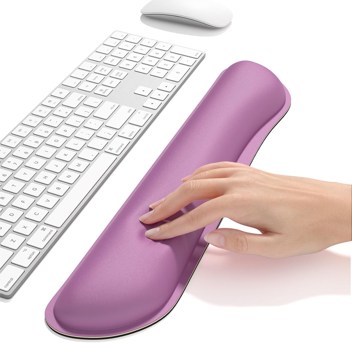 Dapesuom Enlarge Keyboard Wrist Rest, Memory Foam Keyboard Wrist Cushion for Computer Desk Mats Support, Pain Relief Ergonomic Mouse Pad Rests with Non-Slip Base for Gaming, Laptop, Radiant Orchid