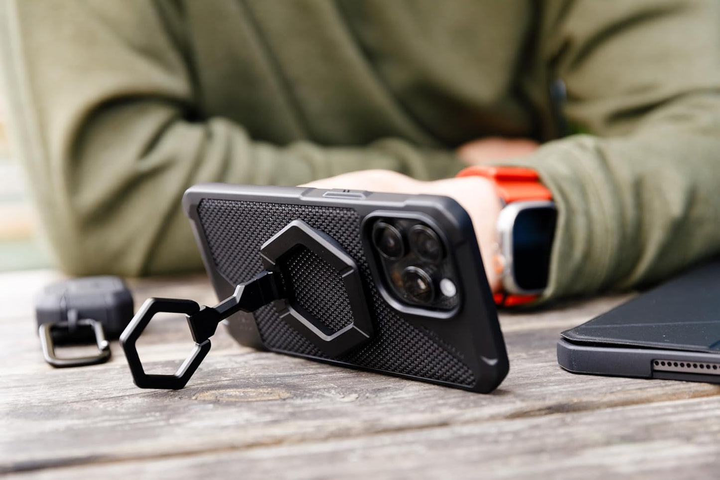 URBAN ARMOR GEAR UAG Magnetic Phone Ring Stand Compatible with MagSafe Magnet, Removable Metal Finger Ring Grip & 360 Rotation Adjustable Kickstand for iPhone 16/15, Galaxy S25, S24, Titanium