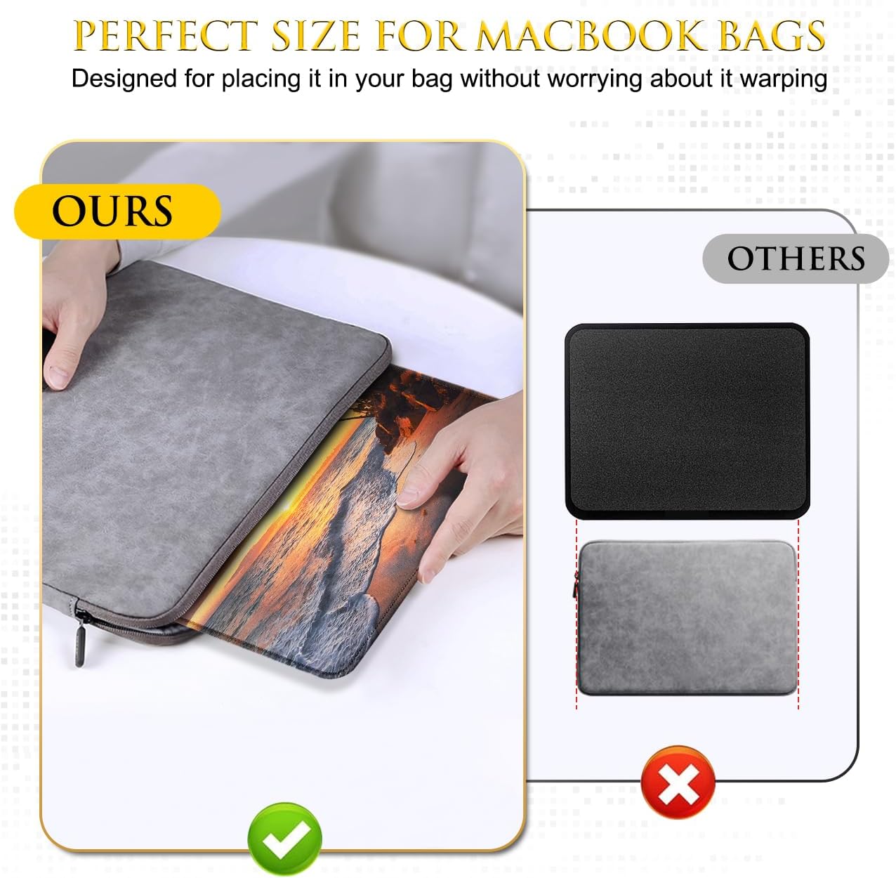 JIKIOU 3 Pack Mouse Pad with Stitched Edge, Comfortable Mouse Pads with Non-Slip Rubber Base, Washable Mousepads Bulk with Lycra Cloth, Mouse Pads for Computers Laptop Mouse 10.2x8.3x0.12in Sunset