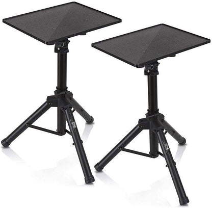 Pyle Laptop Projector Tripod Stand - 2 Pcs Computer, Book, DJ Equipment Holder Mount Height Adjustable Up to 52 Inches w/ 20'' x 16'' Plate Size - Perfect for Stage or Studio Use - Pyle PLPTS4X2