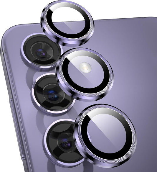 YWXTW Camera Lens Protector for Samsung Galaxy S24 Plus Accessories, 9H Tempered Glass Metal Individual Ring Camera Cover Screen Protector for S24 Plus, Case Friendly, Anti Scratch (Cobalt Violet)