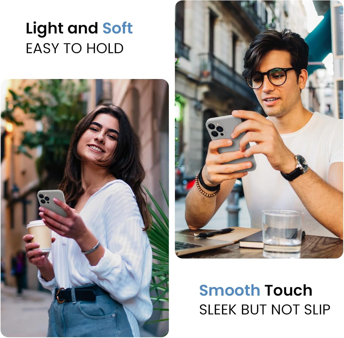 FireNova Designed for iPhone 15 Pro Case, Silicone Upgraded [Camera Protection] Phone Case with [2 Screen Protectors], Soft Anti-Scratch Microfiber Lining Inside, 6.1 inch, Natural Titanium