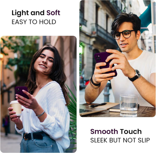 FireNova Designed for iPhone 13 Pro Max Case, Silicone [Camera Protection] Phone Case with [2 Screen Protectors], Soft Anti-Scratch Microfiber Lining Inside, 6.7 inch, Wine Red