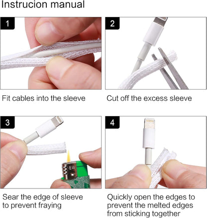 Alex Tech 25ft - 1/8 inch Cord Protector Wire Loom Tubing Cable Sleeve Split Sleeving for USB Cable Power Cord Audio Video Cable - Protect Cat from Chewing Cords - White