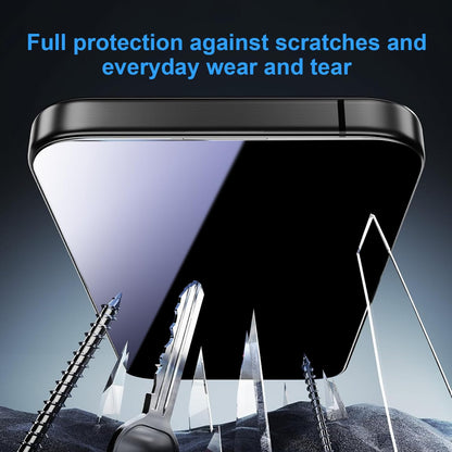 OneFish Screen Protector for iPhone 16 Pro Max Privacy, 4-Way 360° Anti-Spy Tempered Glass, 9H Hardness, HD Clear Anti-Fingerprint 3D Curved Edges, Case-Friendly & Easy Installation