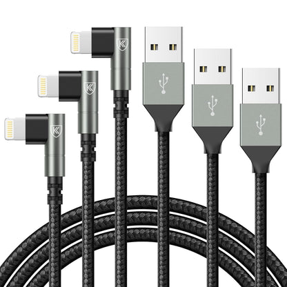 iPhone Charger 10FT,3Pack 90 Degree Charging Cable, [Apple MFi Certified] Long Lightning Cable Fast Charging Cord Compatible for iPhone 14/13/12/11/Pro/Max/Mini/X/Plus/8/7/6/5S/SE/Plus/iPad (10FT)