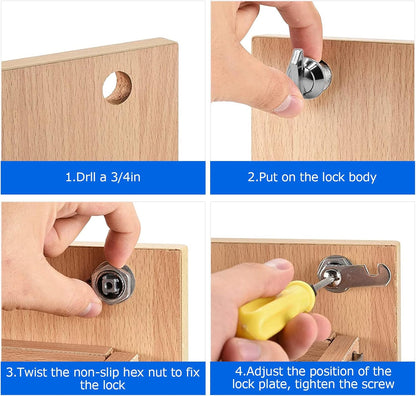 1" Thumb Operated Offset Cam Lock, 6Pcs Non-Locking Compartment Lock, RV Compartment Camper Storage Door, Vehicles, Cabinet Mailbox Drawer Replacement Cam Lock Silver