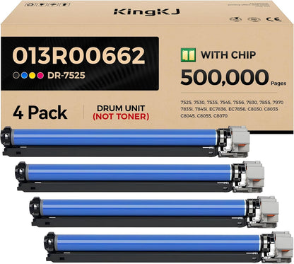 013R00662 Drum Unit Set 4-Pack Black Cyan Magenta Yellow Replacement for Xerox Workcentre 7525 7530 7535 7545 7556 7830 7855 7970 7835i 7845i AltaLink C8030 C8035 C8045 C8055 C8070 Printer Image-Drum