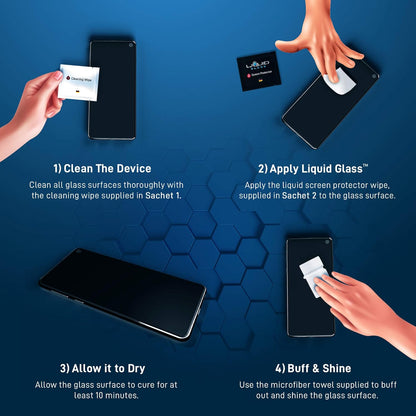 LIQUID GLASS Screen Protector With $250 Protection Coverage | Wipe On Scratch and Shatter Resistant Nano Technology for All Phones Tablets and Smart Watches - Universal Fit (New and Advanced)