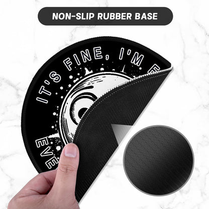 ITNRSIIET Round Mouse Pad with Stitched Edge Premium-Textured Waterproof Non-Slip Rubber Base Desktop Protection Mat Diameter 8.7 inches, Surprised