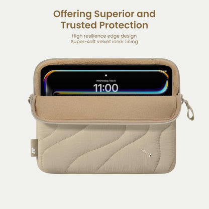 tomtoc 360 Protective Puffy Tablet Sleeve for iPad Pro 11-inch (M4/(4th/3rd/2nd/1st Gen), iPad Air 11-inch (M3) 2025/(M2) 2024 with Magic Keyboard/Smart Keyboard, Quilted Soft Puffer iPad Case