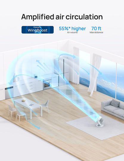 Dreo Fan for Bedroom, 12 Inches, 70ft Powerful Airflow, 28db Quiet Table Air Circulator Fans for Dorm Room, 120° Adjustable Tilt, 3 Speeds, Desktop Fan for Home, Office, Kitchen