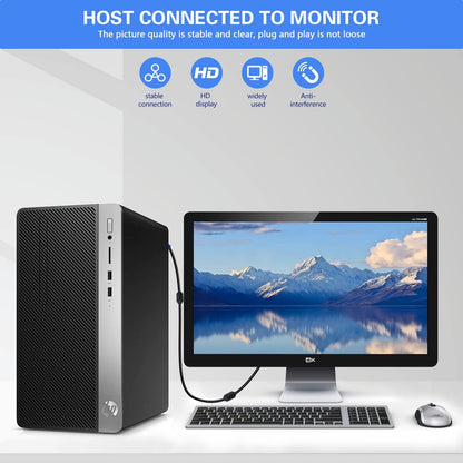 VGA to VGA Monitor Cable 15 Pin Male to Male Computer Cord Support 1080P Full HD for Laptop TV Projector - 6 Feet(10 Pack)