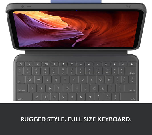 Logitech Rugged Folio Keyboard Case for iPad (10th gen & A16) with Military-Grade Protection and Logitech Crayon (USB-C) Digital Pencil for All iPads (2018 Releases and Later)