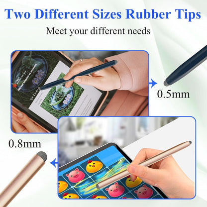 2-in-1 Stylus Pen for Touchscreen with Magnetic, Kenkor 2PCS Tablet Pencil for Apple iPad/Air/Mini/Pro/iPhone/Android/Huawei/Cellphone/Samsung/Galaxy All Universal Touch Screen Devices (Black/Gold)