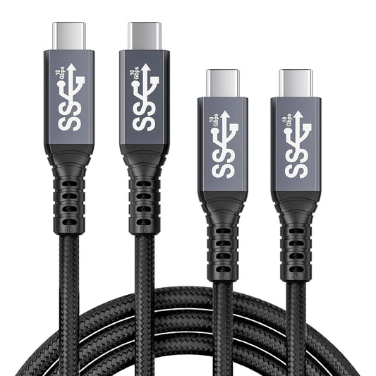 2pack USB c Cable 3.3FT,usbc to usbc 3.1,10gbps Data Transfer USB-c Video 4K Monitor Cable 100W High Speed Fast Charging Cord Compatible with Thunderbolt3