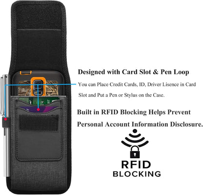 Njjex Cell Phone Holster for Samsung Galaxy S25 Ultra S24 S23 Plus S22 S21 S20 FE Note 20 Ultra A14 A15 A16 A17 A35 A36 iPhone 14 15 16 17 Pro Max Belt Clip Holster Phone Pouch Holder Carrying Case