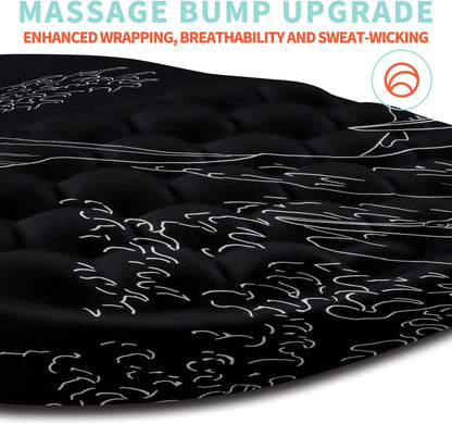 Ergonomic Mouse Pad Wrist Support with Memory Foam Massage Bulge, Carpal Tunnel Pain Relief Mousepad Wrist Rest for Mouse(12x8 inch,Sea Wave)