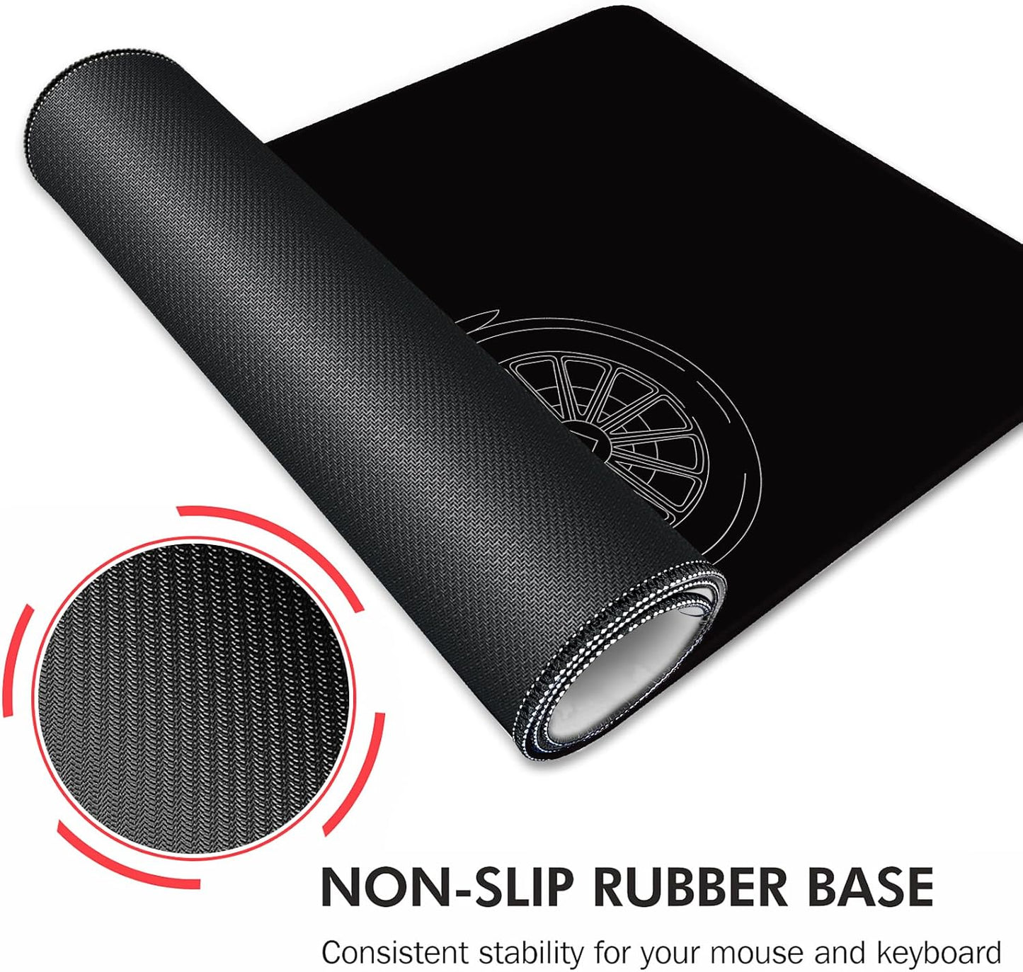 Galdas Gaming Mouse Pad XXL XL Large Long Extended Big Mousepad Non-Slip Rubber Keyboard Mouse Pad with Stitched Edges for Laptop Home Office (31.5x11.8x0.08 Inch) … (Motor)