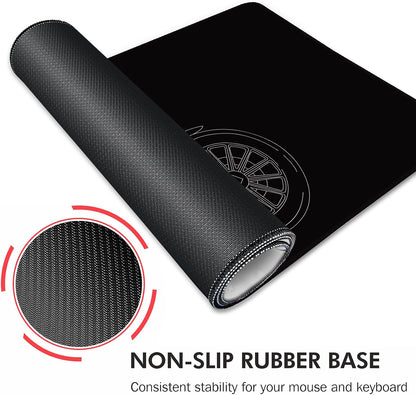 Galdas Gaming Mouse Pad XXL XL Large Long Extended Big Mousepad Non-Slip Rubber Keyboard Mouse Pad with Stitched Edges for Laptop Home Office (31.5x11.8x0.08 Inch) … (Motor)