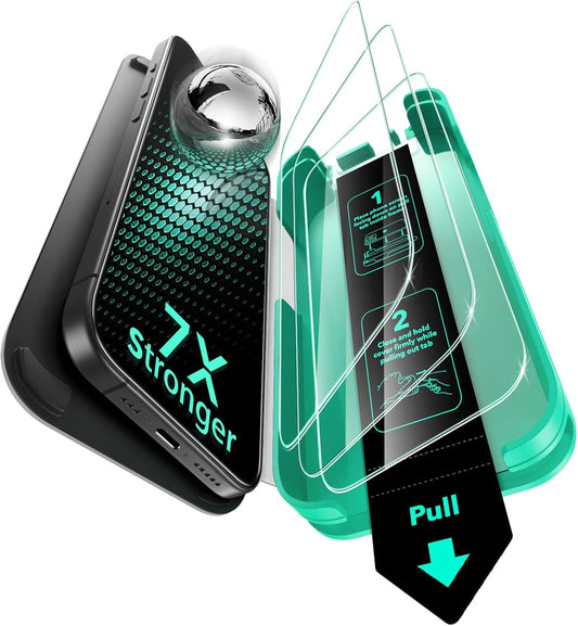 ESR 3 Pack 9H+ Glass for iPhone 16 Pro Screen Protector, [Military Grade Shatterproof & Longest Durable] Armorite Ultra-Tough Tempered Glass with UltraFit Tray