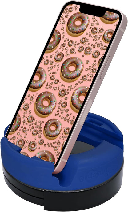 GoDonut – Phone Stand 360 Swivel – Cell Phone Holder + iPad Stand Desk Organizer - Compatible with Tablet, iPhone, Kindle & Most Smartphones – Blue