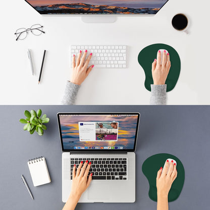 ITNRSIIET Ergonomic Mouse Pad, Cushioned Gel Wrist Rest, Non-Slip Base, Smooth Surface, Cute Multi-Color, 9.5 x 8.2 in, Deep Green