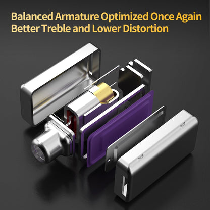 KZ ZSN Pro 2 in-Ear Monitors Headphones Metal Earphones 1BA+1DD Hybrid Technology HiFi Bass Clear Sound IEMs Noise Cancellation Earbuds Wired for Musicians Singer Audiophile(Silver,No Mic)