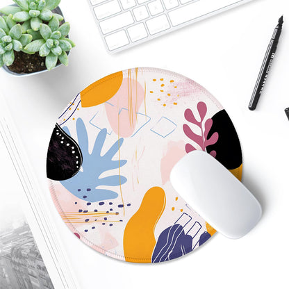 ITNRSIIET Round Mouse Pad with Stitched Edge Premium-Textured Waterproof Non-Slip Rubber Base Desktop Protection Mat Diameter 8.7 inches, Floral Fantasy