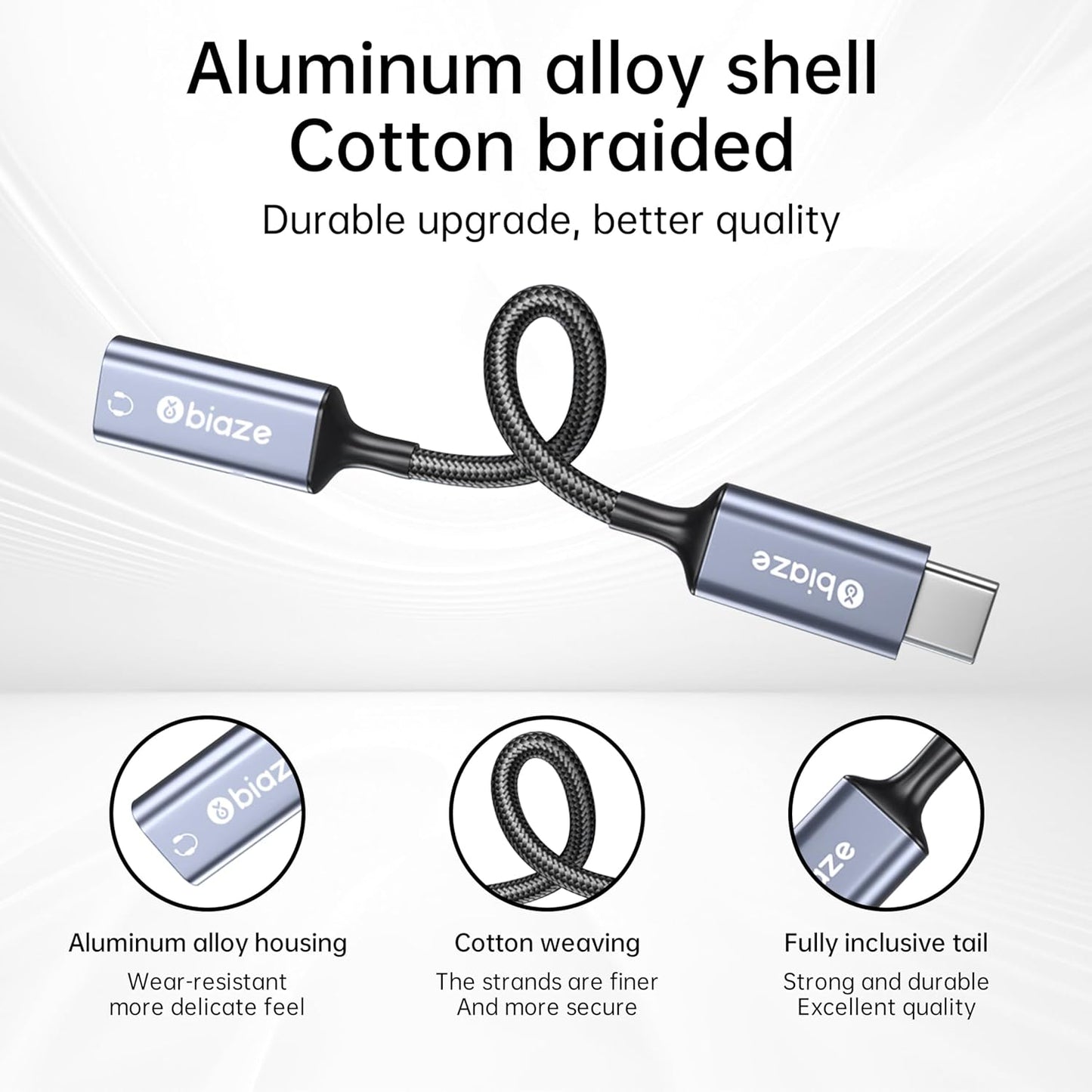 USB C to Lightning Audio Adapter, USB Type C Male to Lightning Female Headphone Converter, Compatible with iPhone 16/15 Full Series, iPad Pro, iPad Air 6/5/4, MacBook