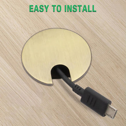 2 Pcs Desk Grommet 1-3/8" / 35 mm, Desk Cord Hole Cover, Cable Grommet Metal Zinc Alloy Materilal, Desk Hole Grommet for Home & Office Pc, Detachable Cable Cord Organizer-Bronze