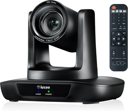 PTZ Camera 4K Conference Room Camera USB3.0/HDMI Live Streaming 12X Optical Zoom Wide Angle for Video Conferencing Church Services Education Medical Work with Zoom Webex OBS YouTube Facebook