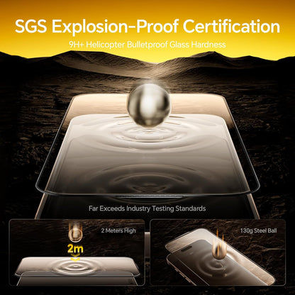 AOHI 9H+ Tempered Glass for iPhone 16 Pro Max Screen Protector Military Grade Shatterproof & Longest Durable Ultra-tough Glass Film with Flawless Fit Tray, 6.9-Inch HD Clear, Scratch Resistant