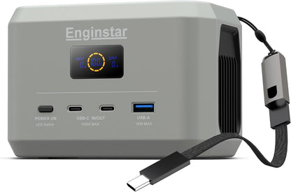 Enginstar Portable Power Station,Outdoor 99Wh LiFePO4 Battery,Solar Generator 100W Two-Way Fast Charging,Power bank for Camping, Traveling, Party and Emergencies
